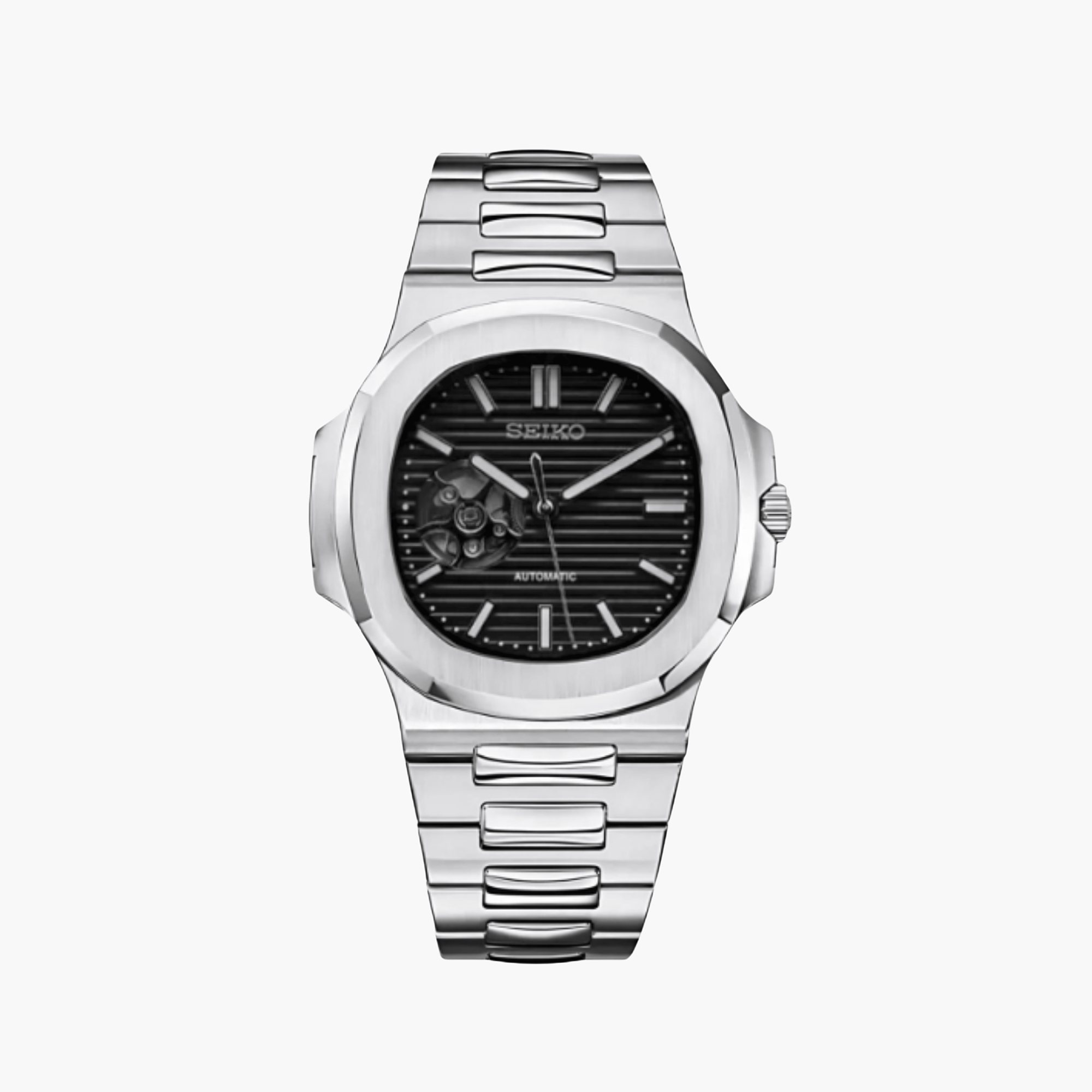 Nautiko Silver Black Open Heart