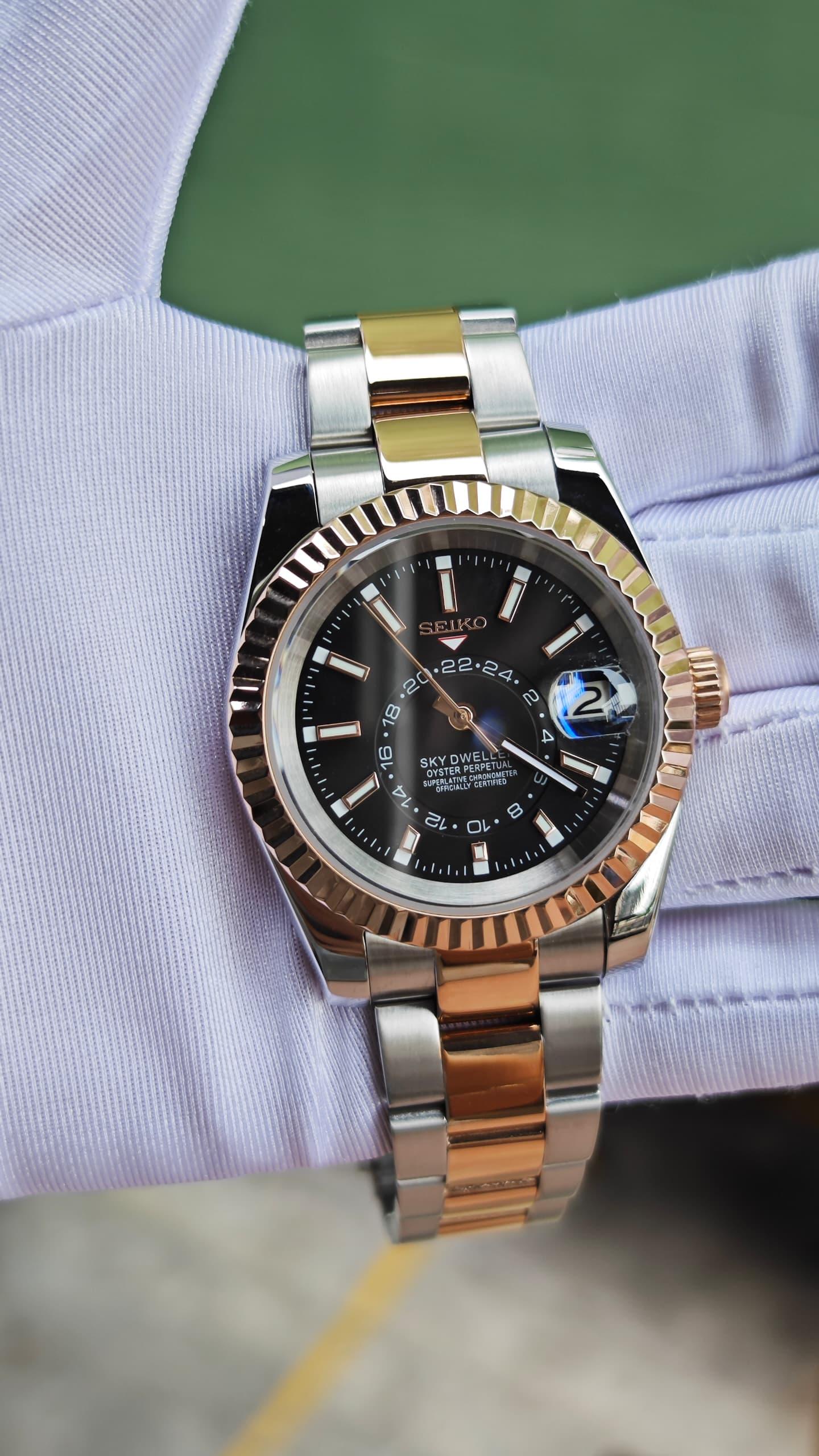 SeikoDweller Silver/Rosegold Black